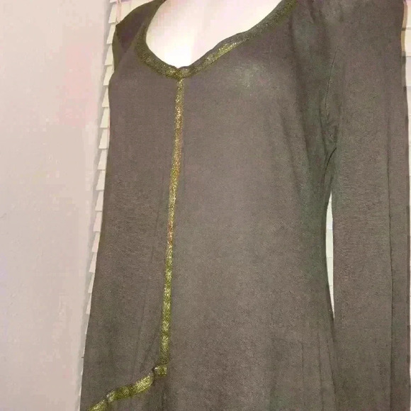 Women's DKNY Jeans Asymmetrical V Neck Tunic Top 100% Viscose Size M - Picture 9 of 13